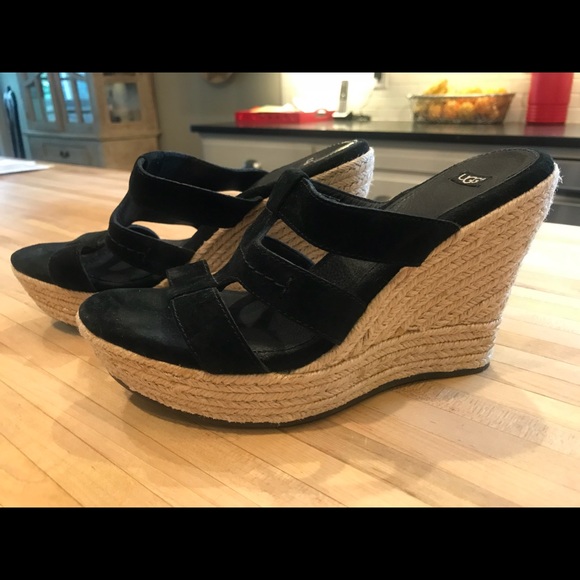 ugg suede wedge sandals